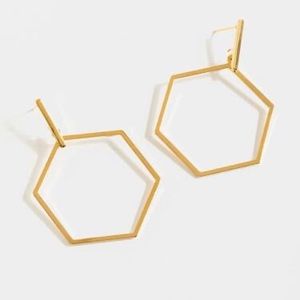 Zoey Hexagon Gold Drop Earrings